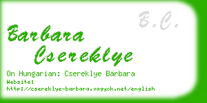 barbara csereklye business card